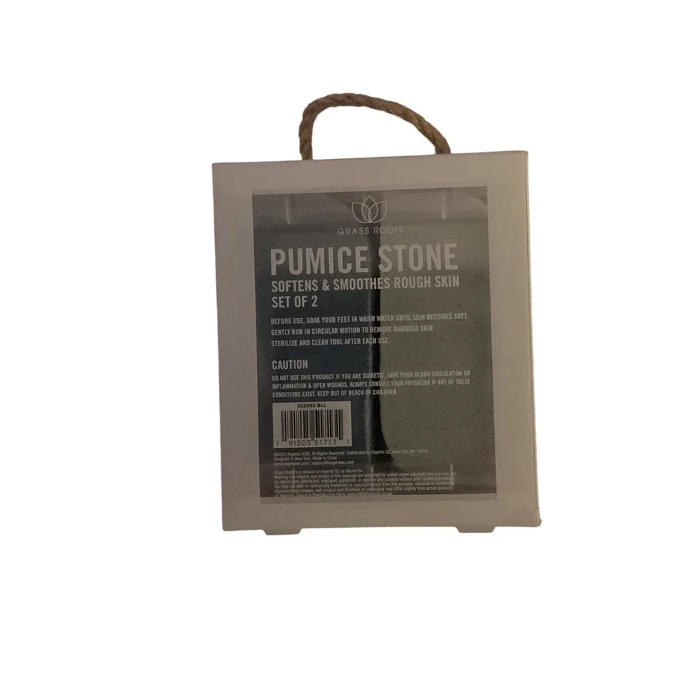 Grass Roots Pumice Stone Set of 2 Softens Smoothes Rough‎ Skin SE2092-BLL New